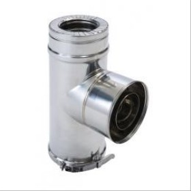 Té équerre isolé double paroi inox Duoten + bride Ø80/130mm - TEN