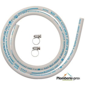 Tuyau gaz caoutchouc blanc L=1m pour Butane - propane -NF- 5 ans