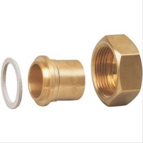 Raccord 2 pièces droit Gaz pour tube cuivre Ø18mm, écrou Femelle 1/2’’