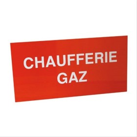 Étiquette de signalisation rigide ’’CHAUFFERIE GAZ