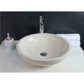 Vasque GELA pierre - crème Ø40x13cm en Terrazzo - Ondée