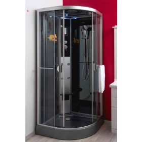 Cabine de douche hydromassante Ned 1/4 cercle 90 - Montage sans silicone - Ondée