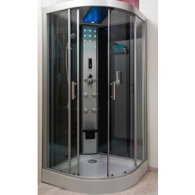 Cabine de douche hydromassante Skadi 1/4 cercle 100 cm - Montage sans silicone - Ondée