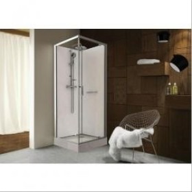 Cabine de douche carrée 90x90 Kara Leda porte pivotante - LEDA