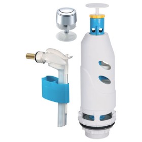 Mecanisme complet WC - Soupape à simple poussoir + Robinet flotteur