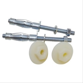 Fixation pour lavabo sur pied, Cheville 8x55, vis 8x115, cloison de 3 à 16mm, vendu par 2 - Plombelec