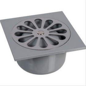 Siphon PVC avec grille inox 100x100 finition gris