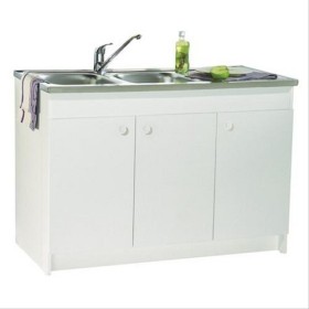 Meuble sous-évier 2 portes H820xP600xL1200 Decliq - vendu sans évier ni robinetterie