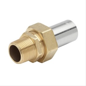 Raccord droit 3 pièces à braser sur tube acier 26.9 mm - M20/27
