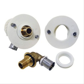 Fixoplac coudé PER à sertir pour lavabo/sous-évier Ø12-M3/8’’(12/17) plaque alvéolaire