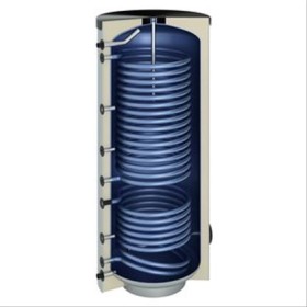 Ballon sanitaire acier 300 litres 2 serpentins  dont 1 spécial pompe à chaleur 1700x600 Classe A+