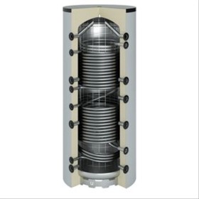 Ballon sanitaire-chauffage acier 1000 litres 2 serpentin, prépa eau chaude inox 2070x790(900) Classe A+