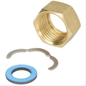 Raccord à vis F pour flexible inox solaire avec écrou, bague et joint 1’’1/4