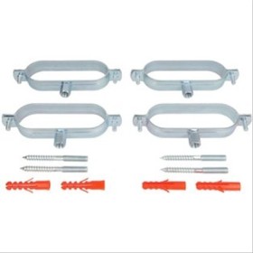 Lot de 4 colliers solaire ovale pour flexible solaire isolé Ø20 + vis 8*80 et Chevilles