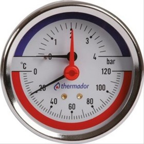 Mano-Thermomètre Axial Ø1/2’’ 0-120°C L=35