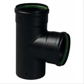 Té 90° MFF conduit pellets émail noir mat diam 80mm - TEN