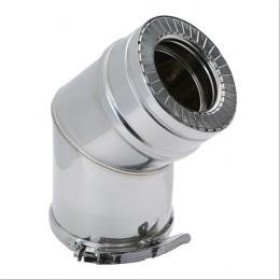 Coude 45° isolé double paroi inox Duoten + bride Ø80/130mm - TEN